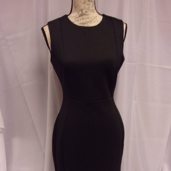 Calvin Klein Dresses & Skirts - Sleveless Little Black Bodycon Dress with Exposed gold zipper, Size 6